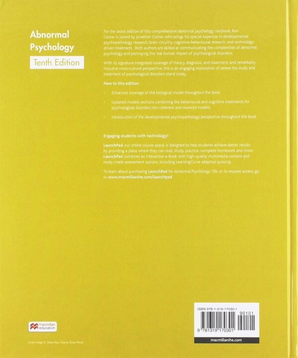 Abnormal Psychology 10e (IE) Hardcover – 22 February 2018 by Ronald J. Comer - Image 2