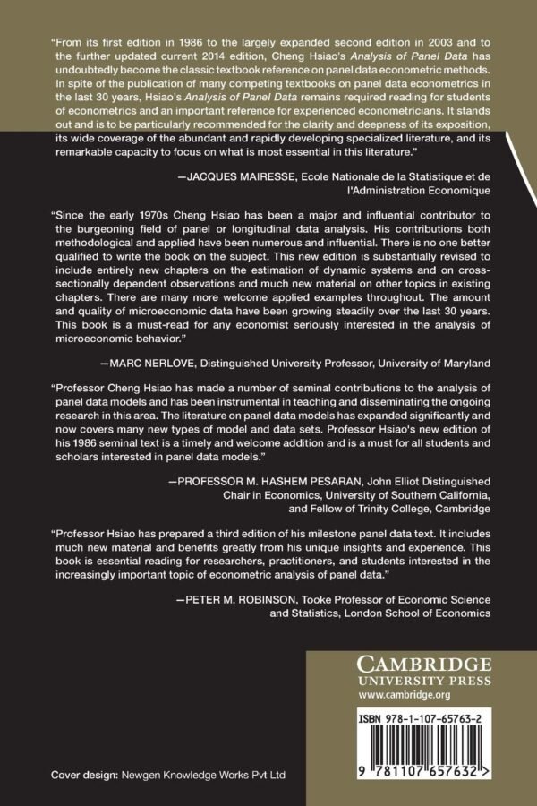 Analysis of Panel Data Paperback – 22 January 2015 - Image 3